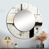 Grey and Black Fantasy horizon - Abstract Wall Mirror