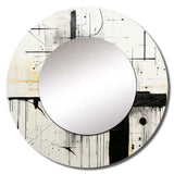 Grey and Black Fantasy horizon - Abstract Wall Mirror