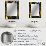 Gilded Opulence In Black & Gold - Marble Wall Mirror