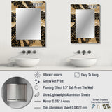 Gilded Opulence In Black & Gold - Marble Wall Mirror