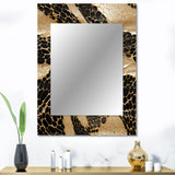 Gilded Opulence In Black & Gold - Marble Wall Mirror