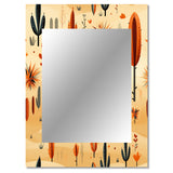 Cactus Desert Dreams Boho Pattern - Floral Wall Mirror