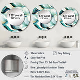 Coastal Emerald And White Geometric Charm - Geometric Wall Mirror
