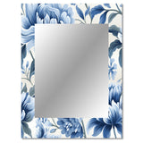 White And Blue Damask Breeze - Damask Wall Mirror