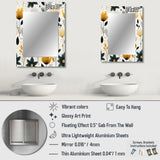 Nordic Yellow Simplicity Floral Grace - Floral Wall Mirror