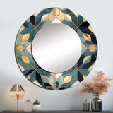 Antique Beige And Blue Marrocan Tiles - Geometric Wall Mirror