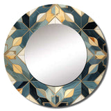 Antique Beige And Blue Marrocan Tiles - Geometric Wall Mirror