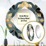 Antique Beige And Blue Marrocan Tiles - Geometric Wall Mirror