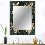 Gold Victorian Ornate Floral Elegance - Geometric Wall Mirror