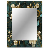 Gold Victorian Ornate Floral Elegance - Geometric Wall Mirror