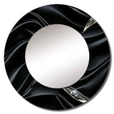 Deep Black Silver Elegance - Abstract Wall Mirror