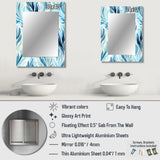 Blue And White Coastal Ikat Breeze - Ikat Wall Mirror