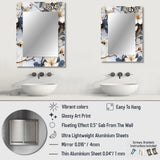 Magnolias Vein White And Blue Marble Pat - Marble Wall Mirror