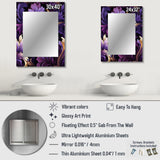 Deep Purple Royal Ragdolls - Paisley, Floral Wall Mirror