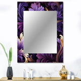 Deep Purple Royal Ragdolls - Paisley, Floral Wall Mirror