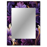 Deep Purple Royal Ragdolls - Paisley, Floral Wall Mirror