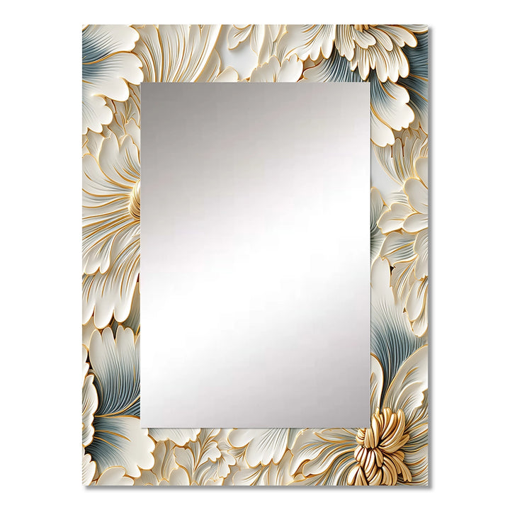 Glam Decorative Wall Mirror - Beige Frosty Drift Experience - Rectangle Mirror