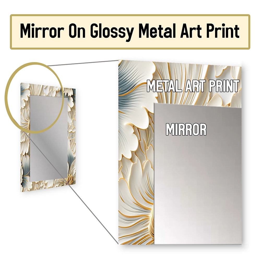 Glam Decorative Wall Mirror - Beige Frosty Drift Experience - Rectangle Mirror