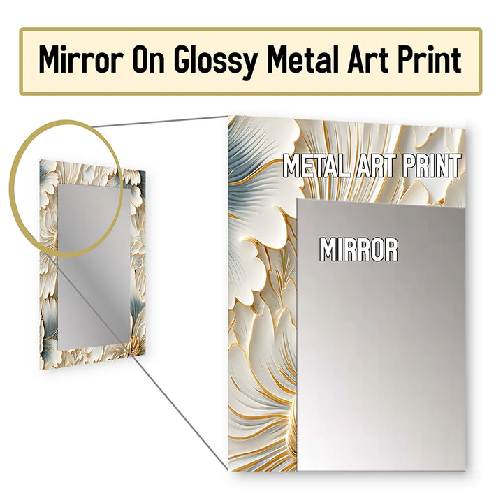 Glam Decorative Wall Mirror - Beige Frosty Drift Experience - Rectangle Mirror