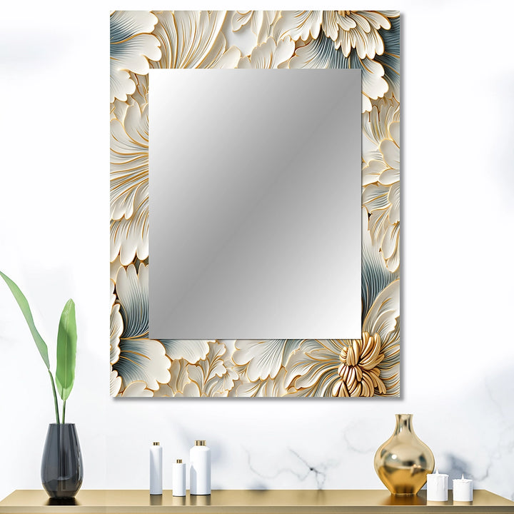 Glam Decorative Wall Mirror - Beige Frosty Drift Experience - Rectangle Mirror