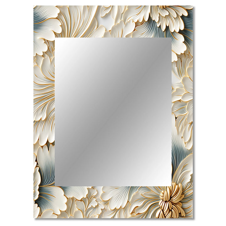 Glam Decorative Wall Mirror - Beige Frosty Drift Experience - Rectangle Mirror