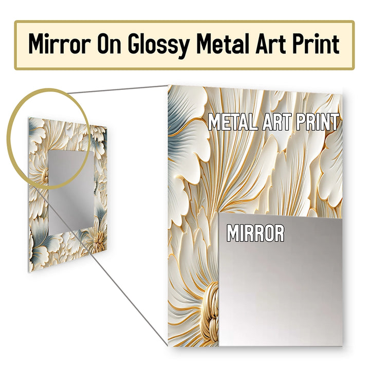 Glam Decorative Wall Mirror - Beige Frosty Drift Experience - Rectangle Mirror