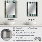 Classic Beige And Green Elegance Striped - Striped, Abstract Wall Mirror