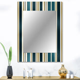 Classic Beige And Green Elegance Striped - Striped, Abstract Wall Mirror