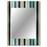 Classic Beige And Green Elegance Striped - Striped, Abstract Wall Mirror