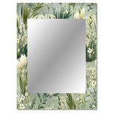 Green Grassland Meadows - Floral Wall Mirror