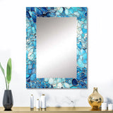 Tropical Decorative Wall Mirror - Ocean Blue Mosaic Turquoise - Rectangle Mirror