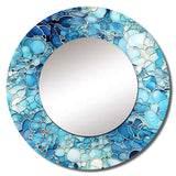 Ocean Blue Mosaic Turquoise - Floral Wall Mirror