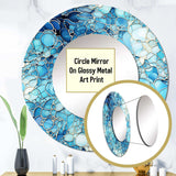 Ocean Blue Mosaic Turquoise - Floral Wall Mirror