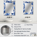 Blue Traditional Cottage - Floral Wall Mirror