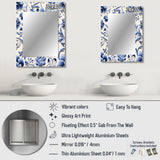 Cobalt Blue Renaissance Flourish Victori - Floral Wall Mirror