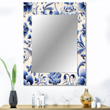 Cobalt Blue Renaissance Flourish Victori - Floral Wall Mirror