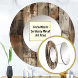 Rustic Barnwood Weathered Tones - Abstract Wall Mirror