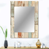 Rustic Farmhouse Planks - Abstract Wall Mirror