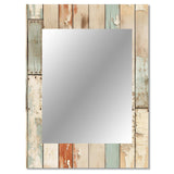 Rustic Farmhouse Planks - Abstract Wall Mirror