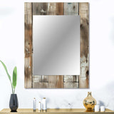 Rustic Farmhouse Wooden Planks - Abstract Wall Mirror