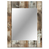 Rustic Farmhouse Wooden Planks - Abstract Wall Mirror