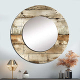 Rustic Farmhouse Weathered Planks - Abstract Wall Mirror