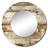 Rustic Farmhouse Weathered Planks - Abstract Wall Mirror