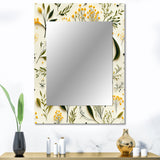 Yellow And Green Floral Simplicity - Floral Wall Mirror