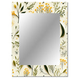 Yellow And Green Floral Simplicity - Floral Wall Mirror