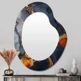 Grey and Gold Abstract Marble Granite IV - Abstract Wall Mirror