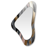 Abstract Golden and pink infinity rivers - Abstract Oversized Asymmetrical Wall Mirror