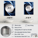 Abstract Spirals Accent Wall Mirror - Spiraling blue abstract vortex II