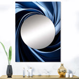 Abstract Spirals Accent Wall Mirror - Spiraling blue abstract vortex II