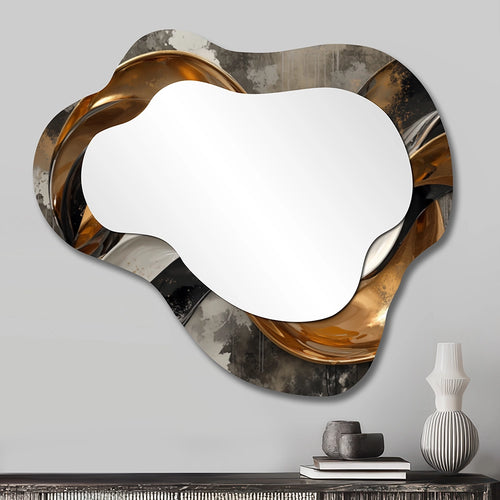 Abstract Cloud Shape Mirror - Golden Fractal Temporal Flux I - Asymmetrical Mirror